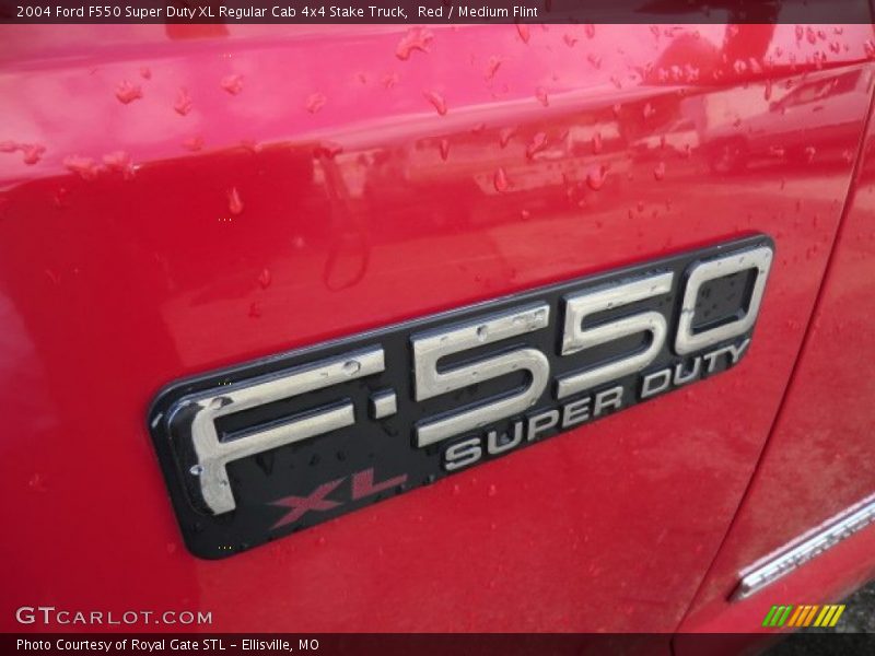 Red / Medium Flint 2004 Ford F550 Super Duty XL Regular Cab 4x4 Stake Truck