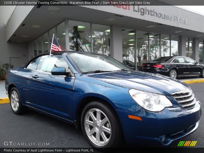 Marathon Blue Pearl / Dark Slate Gray/Light Slate Gray 2008 Chrysler Sebring Touring Convertible