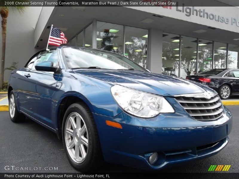 Marathon Blue Pearl / Dark Slate Gray/Light Slate Gray 2008 Chrysler Sebring Touring Convertible