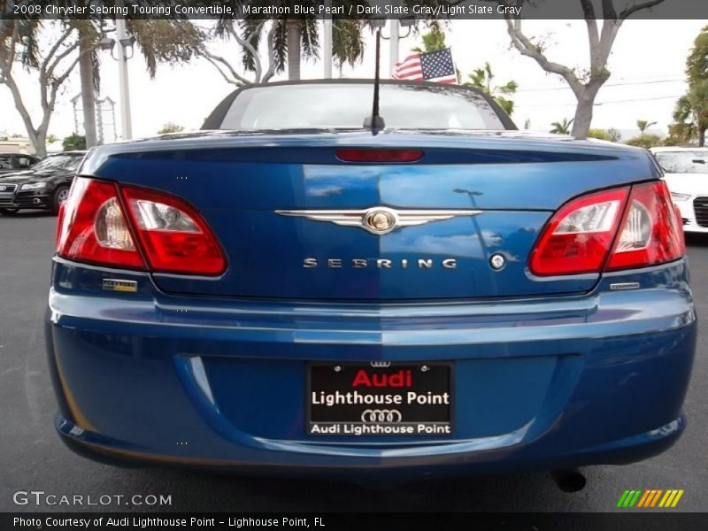 Marathon Blue Pearl / Dark Slate Gray/Light Slate Gray 2008 Chrysler Sebring Touring Convertible