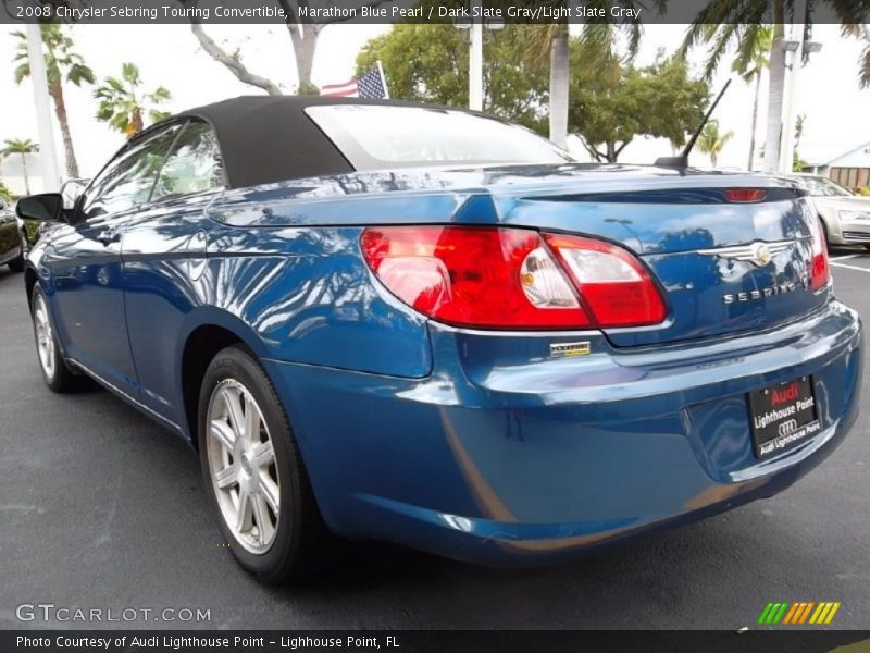 Marathon Blue Pearl / Dark Slate Gray/Light Slate Gray 2008 Chrysler Sebring Touring Convertible