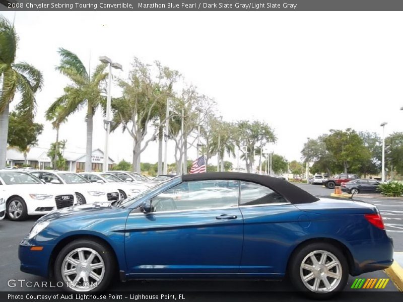 Marathon Blue Pearl / Dark Slate Gray/Light Slate Gray 2008 Chrysler Sebring Touring Convertible