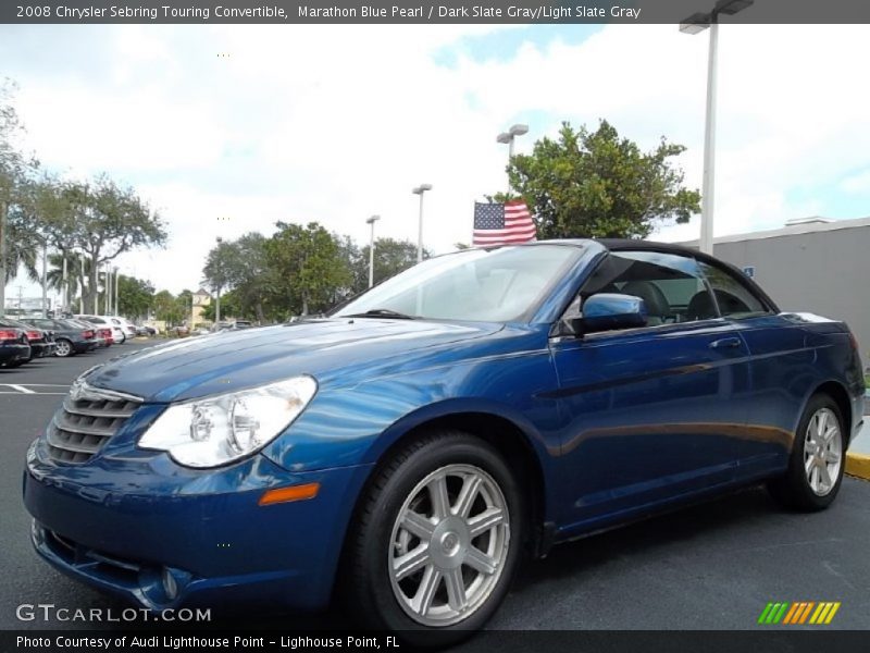 Marathon Blue Pearl / Dark Slate Gray/Light Slate Gray 2008 Chrysler Sebring Touring Convertible