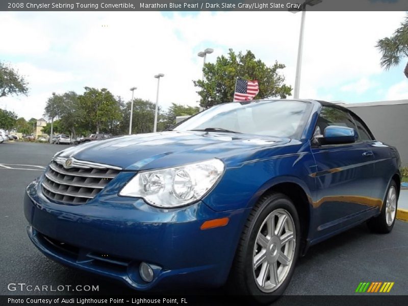 Marathon Blue Pearl / Dark Slate Gray/Light Slate Gray 2008 Chrysler Sebring Touring Convertible