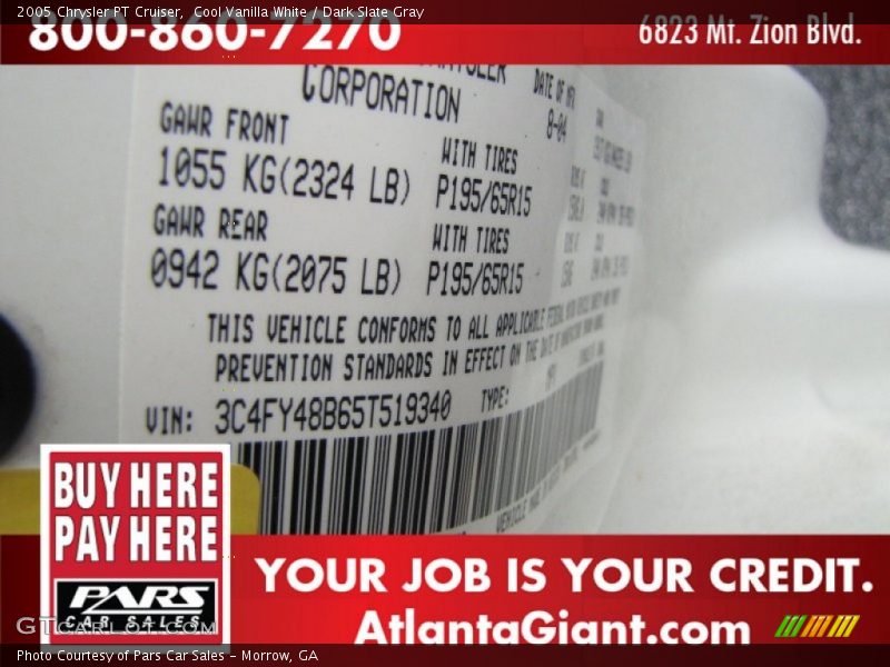 Cool Vanilla White / Dark Slate Gray 2005 Chrysler PT Cruiser