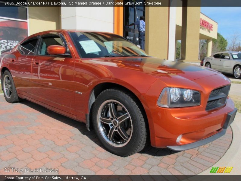 Go Mango! Orange / Dark Slate Gray/Light Graystone 2006 Dodge Charger R/T Daytona