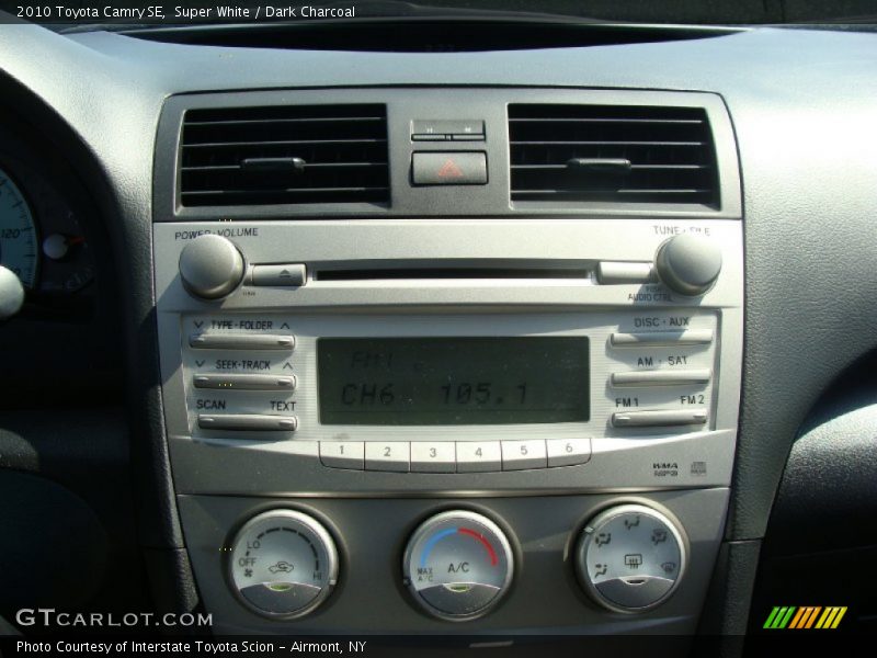 Super White / Dark Charcoal 2010 Toyota Camry SE
