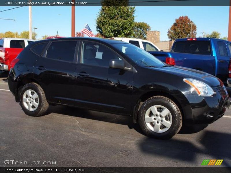 Wicked Black / Black 2008 Nissan Rogue S AWD