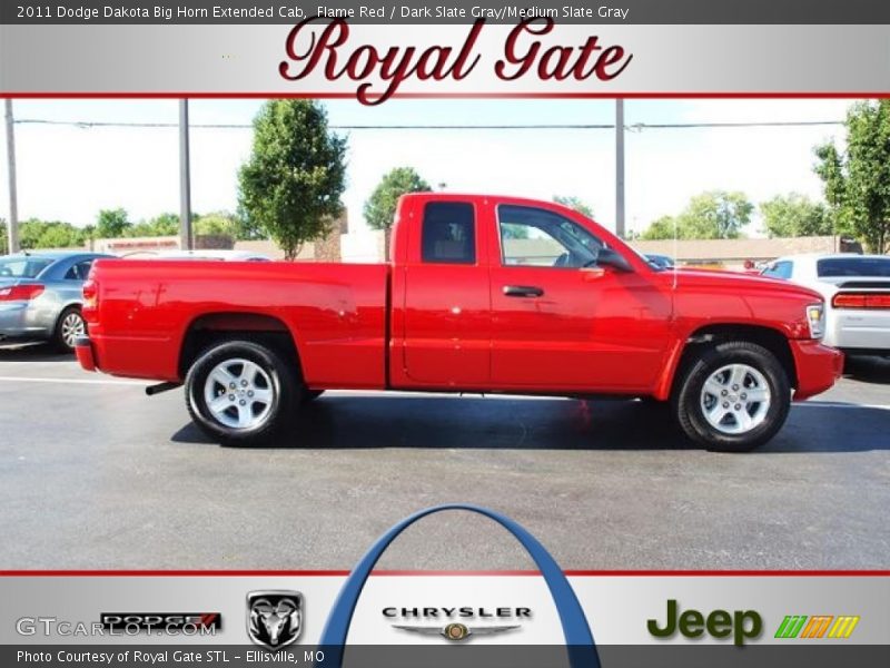 Flame Red / Dark Slate Gray/Medium Slate Gray 2011 Dodge Dakota Big Horn Extended Cab