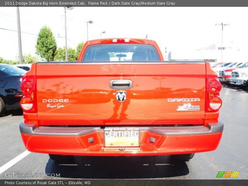 Flame Red / Dark Slate Gray/Medium Slate Gray 2011 Dodge Dakota Big Horn Extended Cab