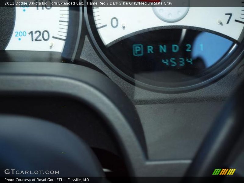 Flame Red / Dark Slate Gray/Medium Slate Gray 2011 Dodge Dakota Big Horn Extended Cab