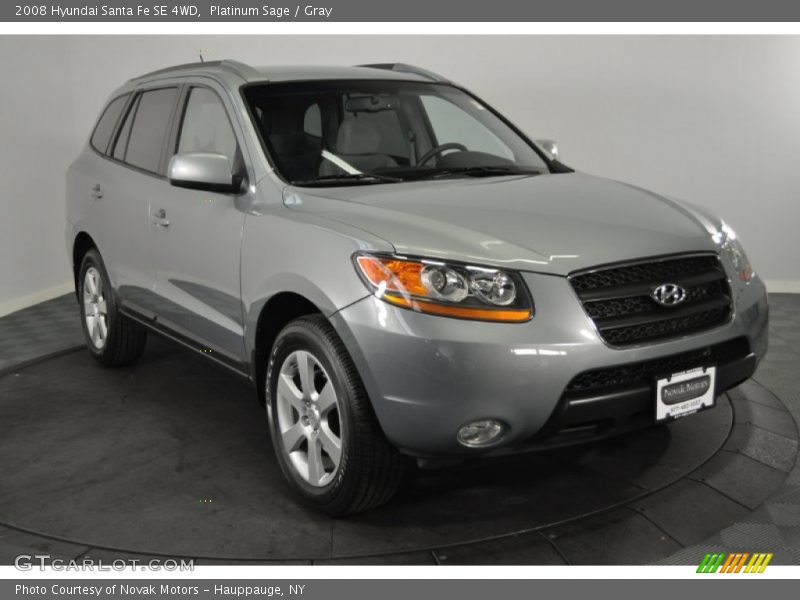 Platinum Sage / Gray 2008 Hyundai Santa Fe SE 4WD