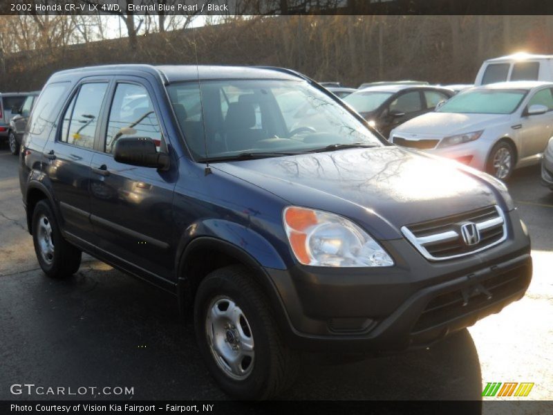 Eternal Blue Pearl / Black 2002 Honda CR-V LX 4WD