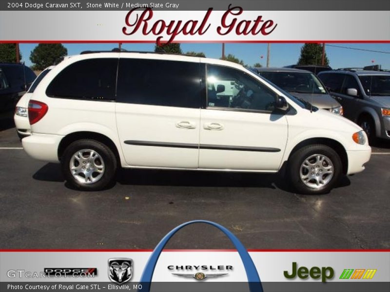 Stone White / Medium Slate Gray 2004 Dodge Caravan SXT