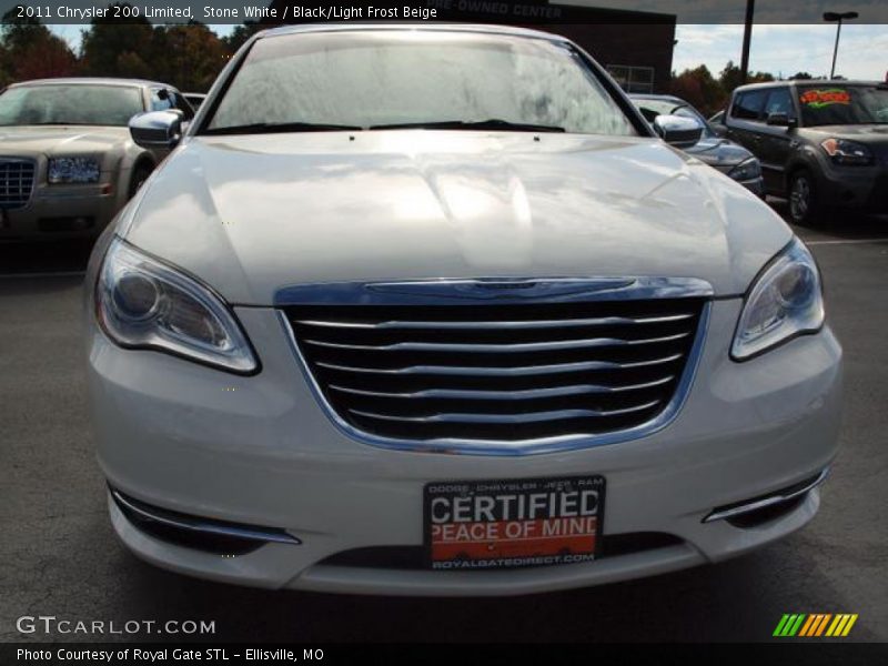 Stone White / Black/Light Frost Beige 2011 Chrysler 200 Limited