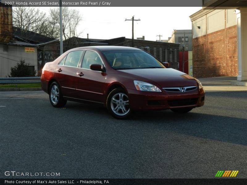 Moroccan Red Pearl / Gray 2007 Honda Accord SE Sedan