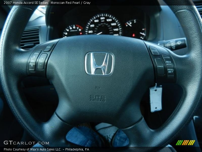 Moroccan Red Pearl / Gray 2007 Honda Accord SE Sedan