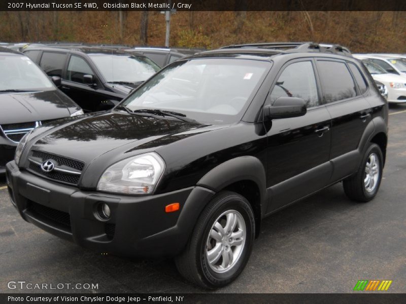 Obsidian Black Metallic / Gray 2007 Hyundai Tucson SE 4WD