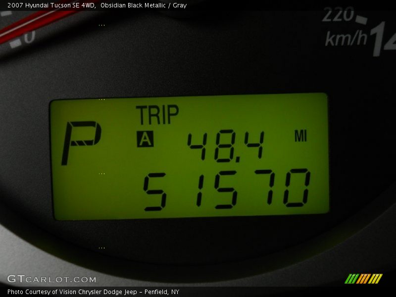 Obsidian Black Metallic / Gray 2007 Hyundai Tucson SE 4WD