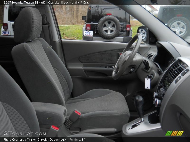 Obsidian Black Metallic / Gray 2007 Hyundai Tucson SE 4WD