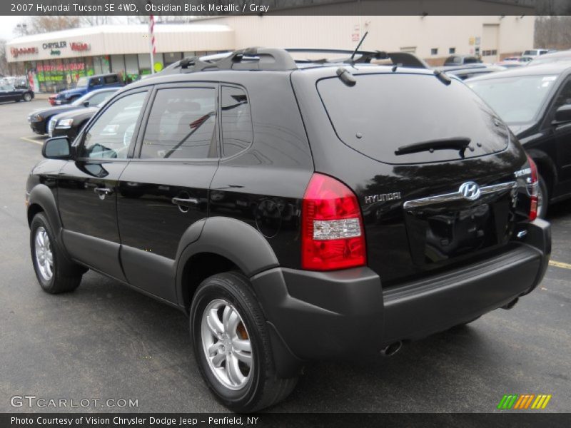 Obsidian Black Metallic / Gray 2007 Hyundai Tucson SE 4WD