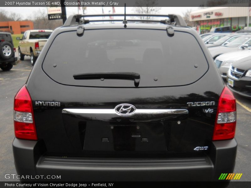 Obsidian Black Metallic / Gray 2007 Hyundai Tucson SE 4WD