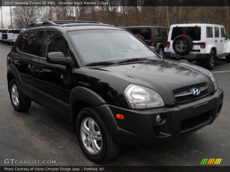 Obsidian Black Metallic / Gray 2007 Hyundai Tucson SE 4WD