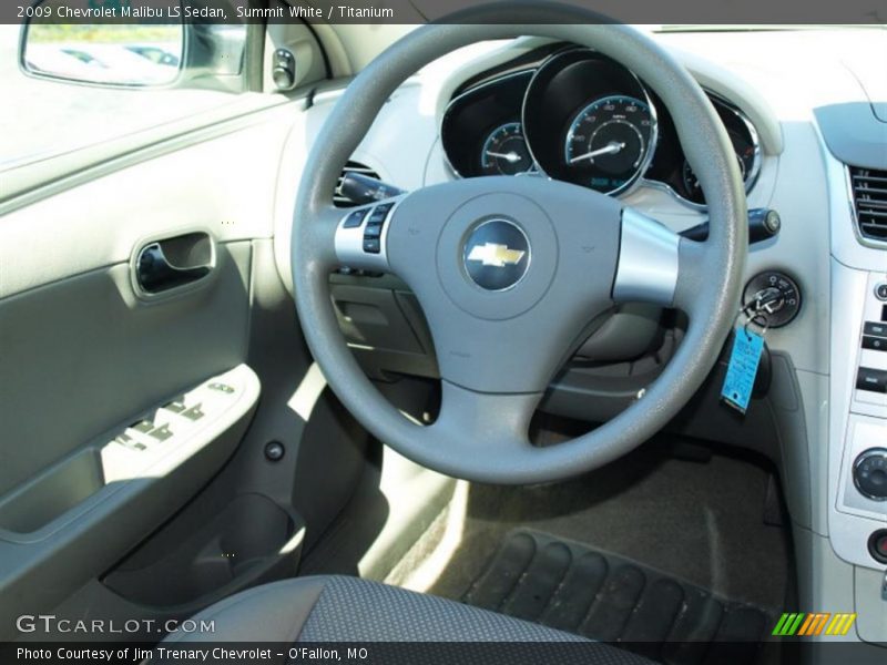 Summit White / Titanium 2009 Chevrolet Malibu LS Sedan