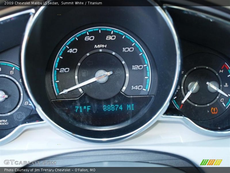 Summit White / Titanium 2009 Chevrolet Malibu LS Sedan
