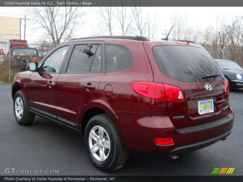Dark Cherry / Beige 2009 Hyundai Santa Fe GLS