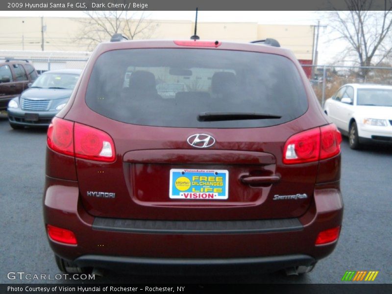 Dark Cherry / Beige 2009 Hyundai Santa Fe GLS