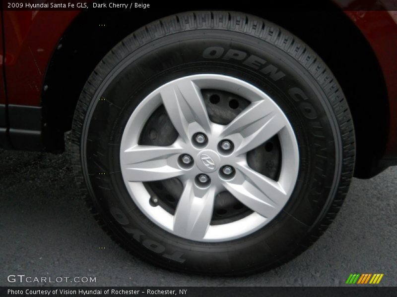 Dark Cherry / Beige 2009 Hyundai Santa Fe GLS