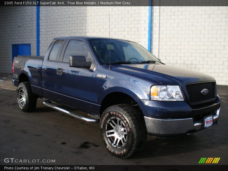 True Blue Metallic / Medium Flint Grey 2005 Ford F150 XLT SuperCab 4x4