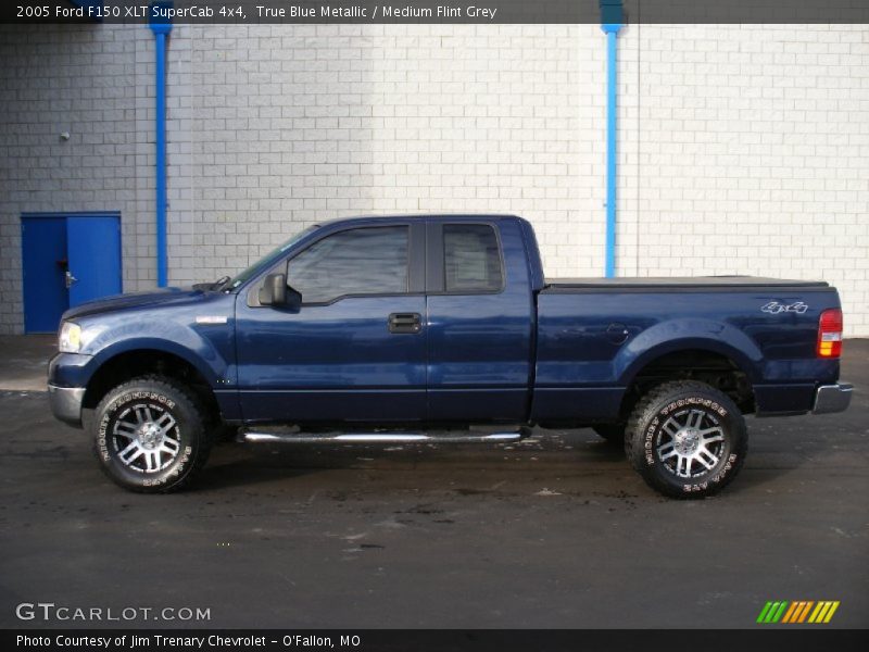 True Blue Metallic / Medium Flint Grey 2005 Ford F150 XLT SuperCab 4x4