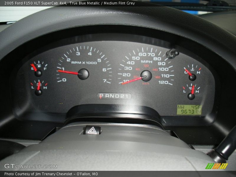 True Blue Metallic / Medium Flint Grey 2005 Ford F150 XLT SuperCab 4x4