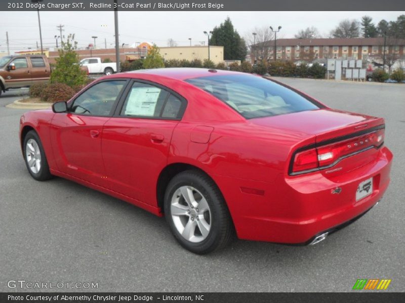 Redline 3-Coat Pearl / Black/Light Frost Beige 2012 Dodge Charger SXT