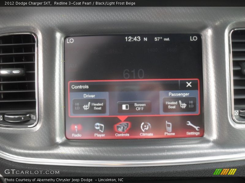 Redline 3-Coat Pearl / Black/Light Frost Beige 2012 Dodge Charger SXT