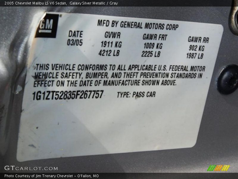 Galaxy Silver Metallic / Gray 2005 Chevrolet Malibu LS V6 Sedan