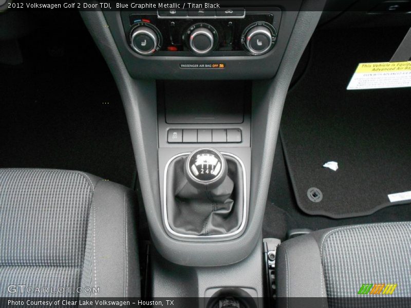  2012 Golf 2 Door TDI 6 Speed Manual Shifter