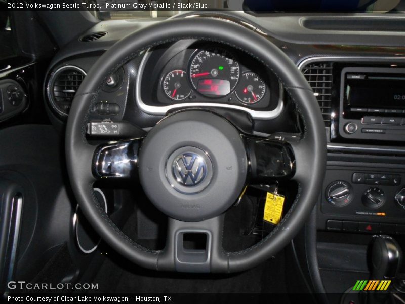 Platinum Gray Metallic / Black/Blue 2012 Volkswagen Beetle Turbo