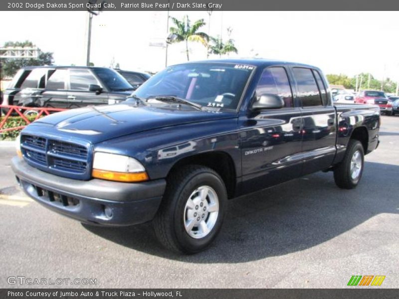Patriot Blue Pearl / Dark Slate Gray 2002 Dodge Dakota Sport Quad Cab