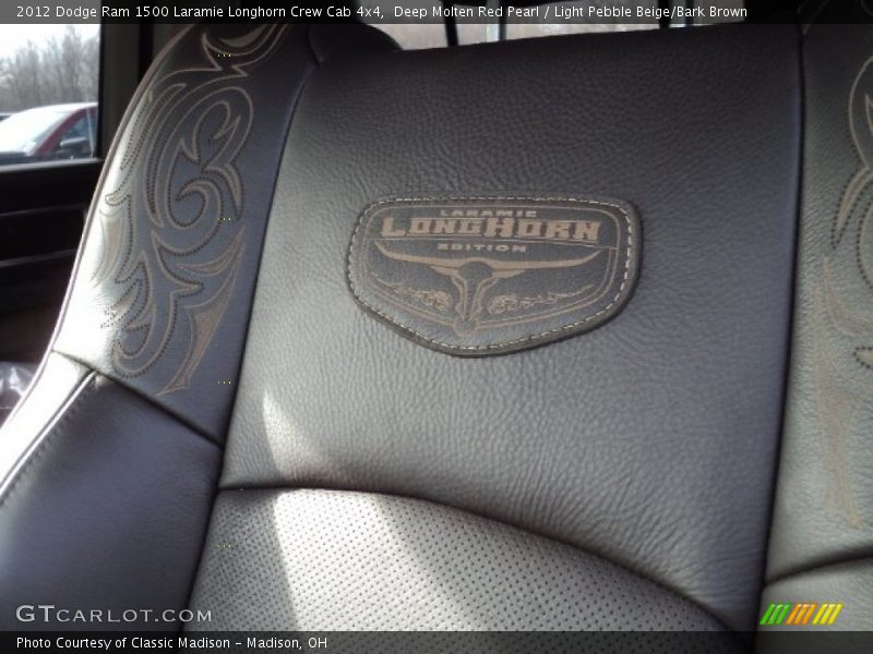 Deep Molten Red Pearl / Light Pebble Beige/Bark Brown 2012 Dodge Ram 1500 Laramie Longhorn Crew Cab 4x4