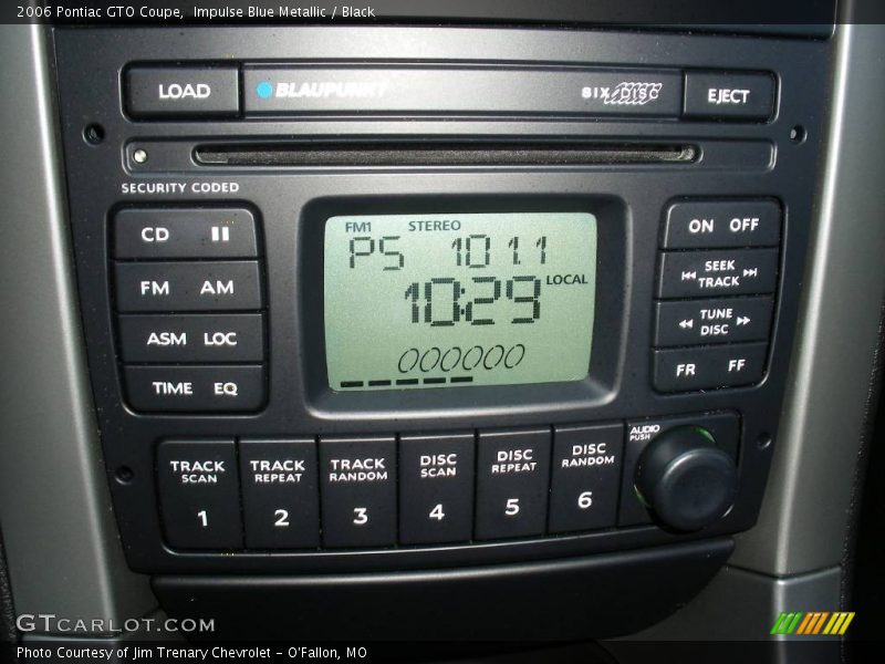 Controls of 2006 GTO Coupe