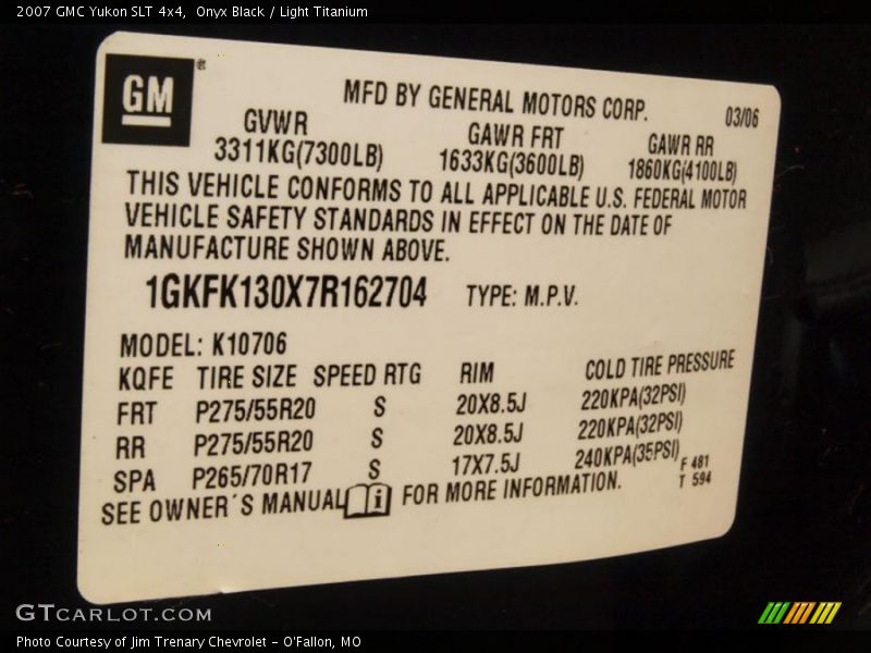 Onyx Black / Light Titanium 2007 GMC Yukon SLT 4x4