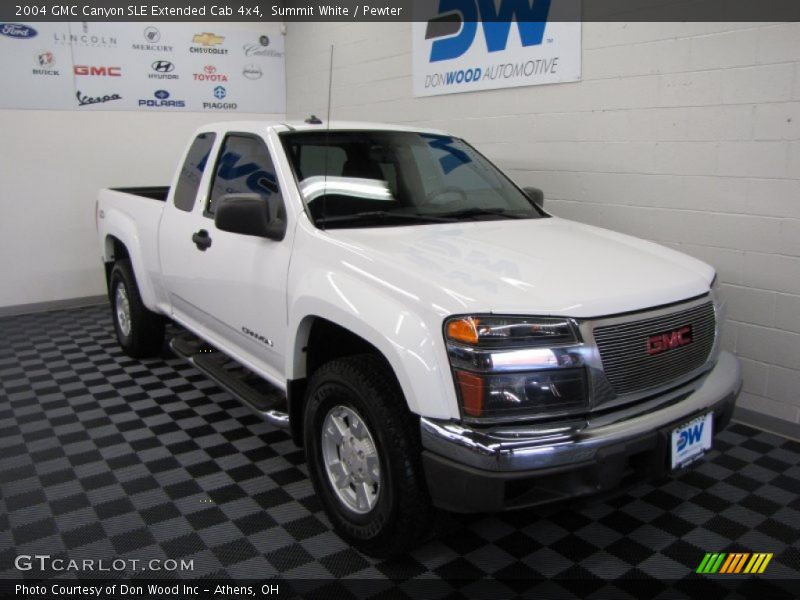 Summit White / Pewter 2004 GMC Canyon SLE Extended Cab 4x4