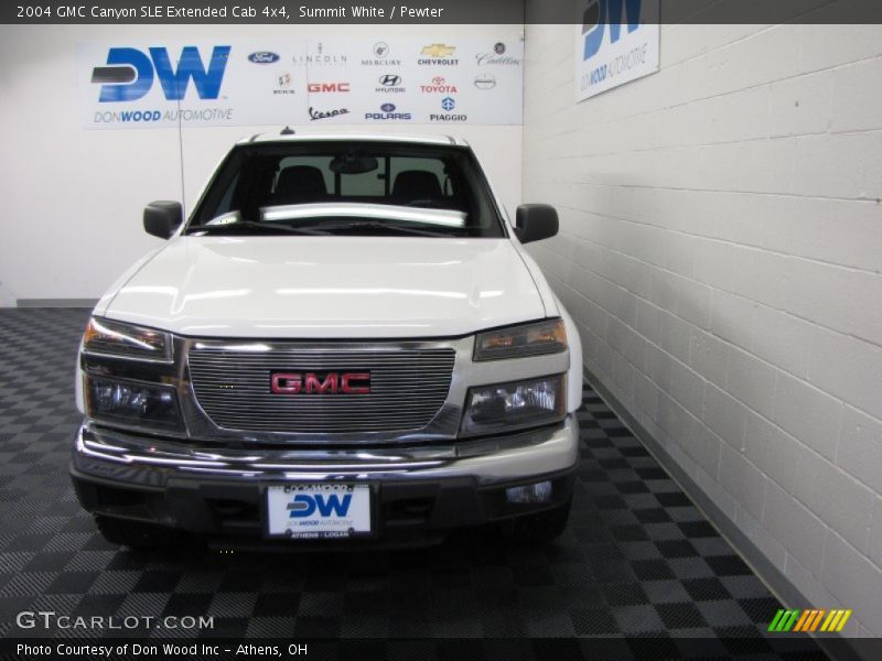 Summit White / Pewter 2004 GMC Canyon SLE Extended Cab 4x4