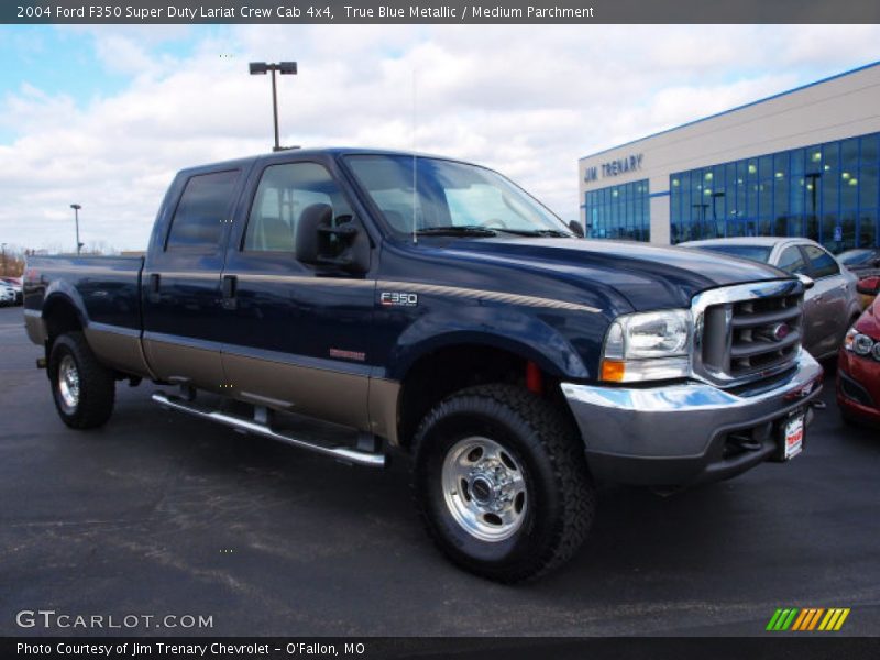 True Blue Metallic / Medium Parchment 2004 Ford F350 Super Duty Lariat Crew Cab 4x4