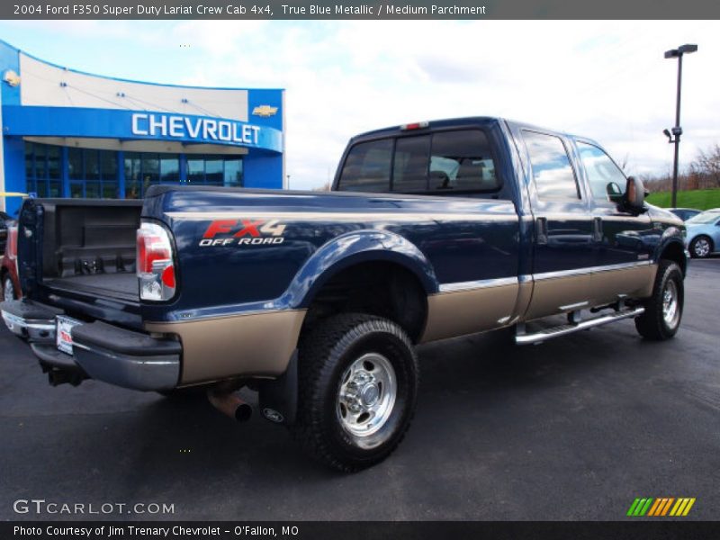 True Blue Metallic / Medium Parchment 2004 Ford F350 Super Duty Lariat Crew Cab 4x4