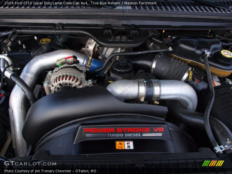 True Blue Metallic / Medium Parchment 2004 Ford F350 Super Duty Lariat Crew Cab 4x4