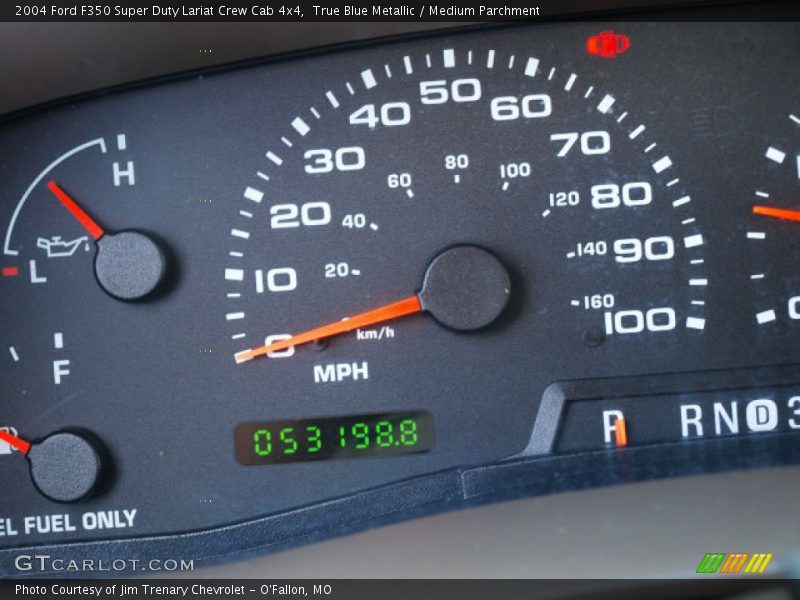 True Blue Metallic / Medium Parchment 2004 Ford F350 Super Duty Lariat Crew Cab 4x4
